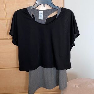 Gray Tank top with black crop top over it! NEW